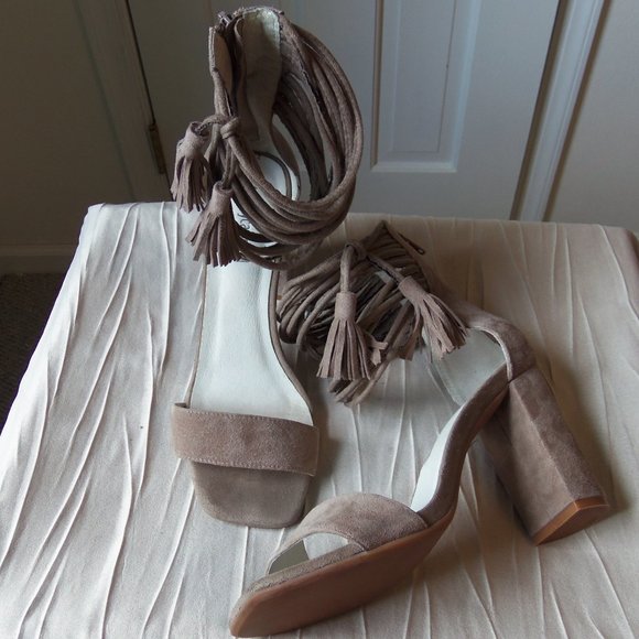 Jeffrey Campbell Formosa Taupe Suede Heels sz 8 - Picture 2 of 9